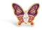 SINGULARU - Einzelner Ohrring Butterfly Rose. Messing mit 18 kt Goldbeschichtung, Emaille und Zirkonia. Schmuck für Damen.