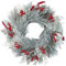 BINFEN 50,8 cm Winterkränze für Haustür, neblige weiße Tannennadeln, rote Beeren, Winter-Weihnachtskranz, Outdoor-Weihnachtsdekoration, Türriff für Bauernhaus, Veranda, Wand, Fenster