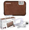 Powatron Rechargeable Electric Hot Water Bottle with Soft & Cost Cover UK Body Hand Warmer Portable Heat Pad for Pain Relief Cramps Sore Muscles Arthritis Relief Over Heat Protection No Refill (Brown)