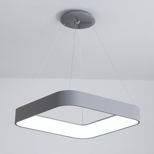 Jadssox Lampada a sospensione a LED da 23,6 pollici per sala da pranzo, lampada ad anello, lampadario a sospensione moderno e semplice in alluminio, plafoniere dimmerabili per isola cucina, modalità 3
