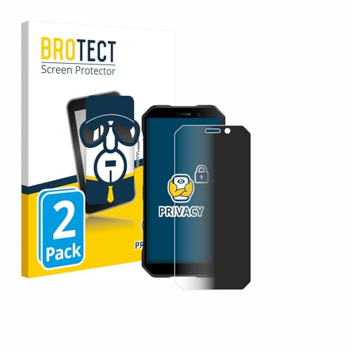 BROTECT Blickschutzfolie für Doogee S61 Pro | 2 Stück Anti-Spy Displayschutz Made in Germany Outdoor-Handys Privacy Screen Protector Blaulichtfilter Klare Folie