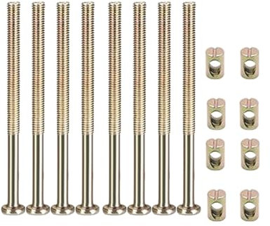 Set di 8 bulloni M6 x 100 mm, 8 pezzi, in acciaio al carbonio, per mobili, viti di fissaggio esagonali con dadi a barilotto per sedie, mobili, letti