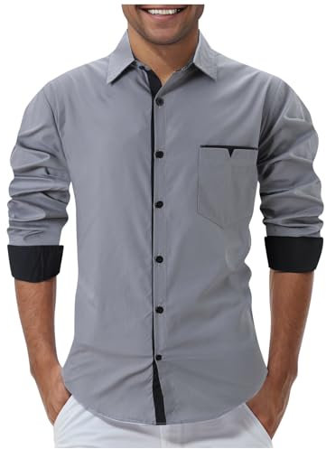 TYUIOP Mens Linen Shirts Men Shirts Long Sleeve Regular fit t-Shirts for Men UK Polo Polo Sweatshirt Men's Long-Sleeved 4XL t for UK White Tshirt Double Cuff White