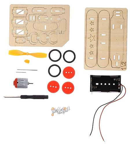 LALAFINA 1 Set DIY Wooden Electric Glide Aircraft Model Educational STEM Flying Plane Kit for Battery Not Included