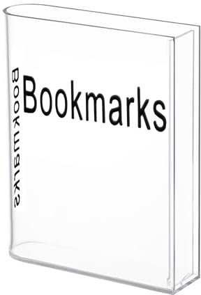 Porte-marque-pages en forme de livre pour la maison, le bureau, les signets, ornements, cadeau pour amis, boîte de rangement personnalisée pour marque-pages (transparent)