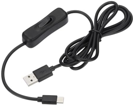 PATIKIL 4,92ft USB-Verlängerungskabel mit Ein-/Aus-Schalter, Typ C zu USB-Male-Datenunterstützungskabel 4-Kern-Draht für LED-Streifen-Schreibtischlampe Ventilator, Schwarz