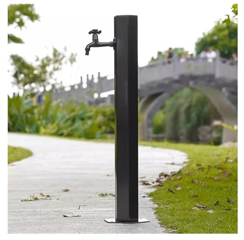Fontaine de jardin autoportante en acier inoxydable avec robinet monté au sol, arrosage extérieur, lavage de voiture, antirouille et antigel, solution d'irrigation de ferme, installation facile (