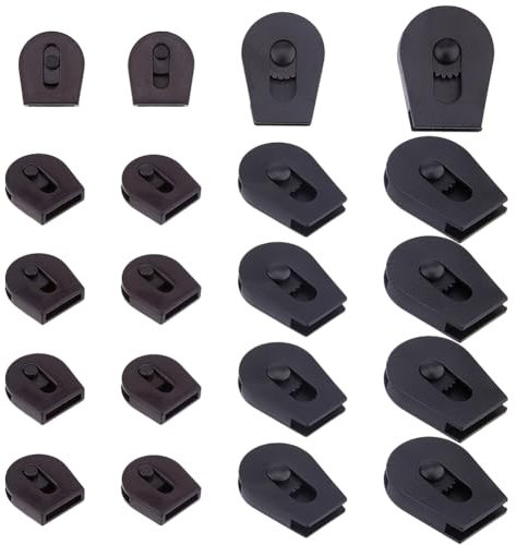 Hobbspring 20 Stück Kordelenden Aus Kunststoff 4 Größen Kordelstopper Mit Rollen Für Kordelzug Ersatz Schnürsenkel Kordelstopper Für Outdoor Rucksäcke Jogginghosen Gurtspanner