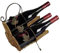 Generico Porte-bouteilles en fer forgé et osier, 3 places, 23 x 21 x 30 cm, marron