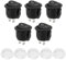 Powice 5X Kippschalter 12V Mit Wasserdichter Abdeckung,Runder Selbstsichernder 2-Poliger Schalter 12V(Schwarz)