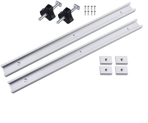 ZWEquipint Aluminium-T-Schienen-Set, 400 mm, 500 mm, mit Schiebern und Griffen für Holzbearbeitung, DIY-Projekte, CNC-Fräser, Bohrmaschine, Werkbank-Zubehör (400 mm)
