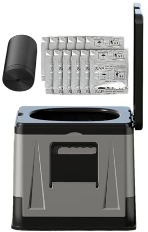Inodoro portátil genérico para adultos | Fácil transporte WC plegable – asiento plegable ligero para de viaje, casa, senderismo, playa, tienda