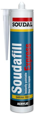 Soudal Soudafill Express 310 ml Weiß – Acryl Spachtelmasse Füllmasse schrumpffrei, schnell aushärtend, schleifbar 30 Min, überstreichbar für Risse Löcher Wände Decken Innen