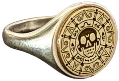 LKBEADS Azetic-Münze aus 925er Sterlingsilber | Versilberter Ring | Siegelring in runder Form, 15 x 15 mm | Bandgröße US 5–12,5 Avelaibal | LKDR_0791