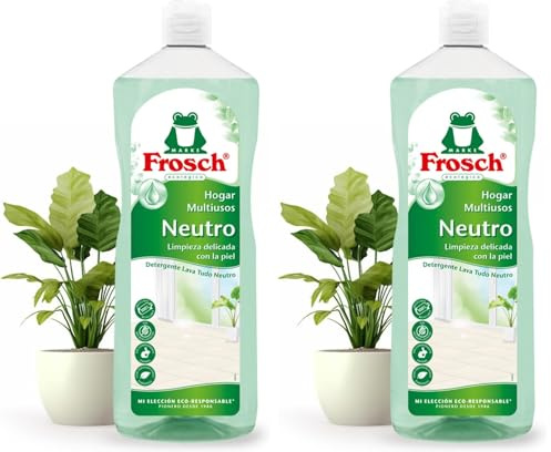 Frosch - Limpiador Multiusos de Hogar Ecológico con pH Neutro, Limpia Todas las Superficies y Cuida la Piel - Resultado Brillante y Duradero - 1 L (Paquete de 2)