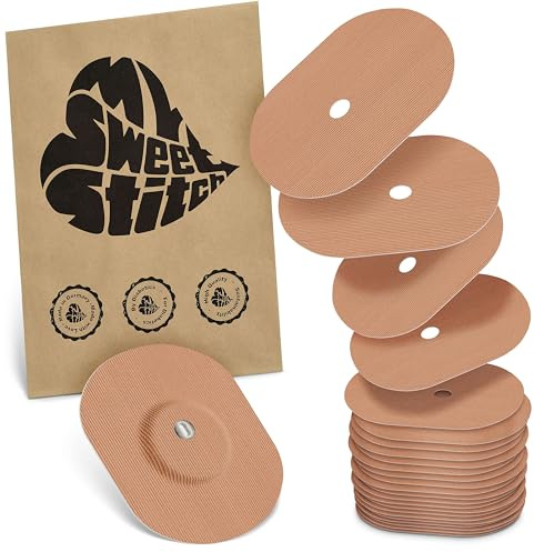 MySweetStitch 25 Fixierpflaster für FreeStyle Libre 3/3 Plus oval Beige | Hilft gegen vorzeitiges Ablösen, wasserfest und schnell trocknend, hautfreundlich, bis zu 15 Tage Halt