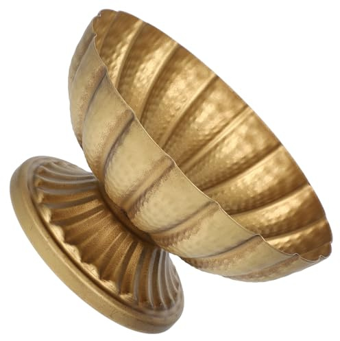 KICHOUSE Vaso in Ferro Stile Rustico Color Oro, Portafiori Stabile e Resistente per Piante e Fiori, per Ingresso e Progettazione Paesaggistica