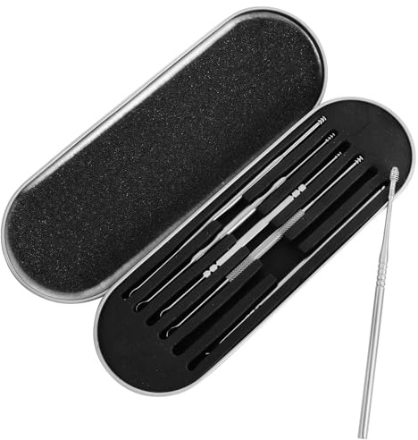VINTORKY 6Pcs Stainless Steel Ear Cleaner Ear Pick Set with Spiral Spring Design Portable Storage Box Included and Hygiene