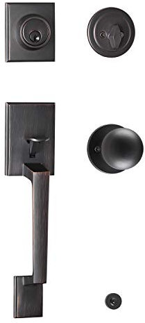 Togu HS14B-KB-ORB Strapazierfähiger Einzylinder-Griff mit Hebel-Türgriff, solides Eingangstürschloss, Hebelset für Zuhause, Außentüren, ölgeriebene Bronze