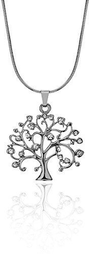 Collana di moda per le donne, l'albero della vita collanina con crystal ragazze a catena lunga collana (Pistola nera)