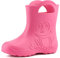 Ladeheid Stivali Bambino e Bambina in Gomma Comodi Stivali Pioggia Bambino con Motivo a Rana LA-CA-01 (Rosa, 26/27 EU)