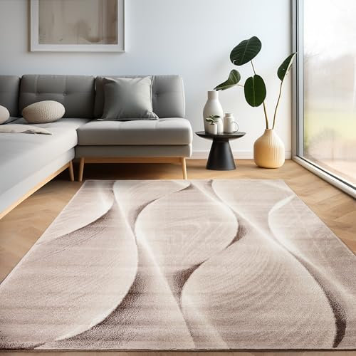 Carpettex Teppich Wohnzimmer Kurzflor 200 x 290 cm Modern Ombre Design Braun - Teppich Schlafzimmer Weich Flauschig Waschbar Küchenteppich - Esszimmer Kinderzimmer Flur Teppich Wohnzimmerteppich