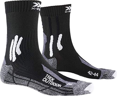 X-Socks Trek Outdoor 4.0 - Fortschrittliche Trekking-Socken für Männer und Frauen, verbesserter Komfort und Schutz für ausgedehnte Touren und Outdoor-Aktivitäten - Schwarz/Grau, 39-41