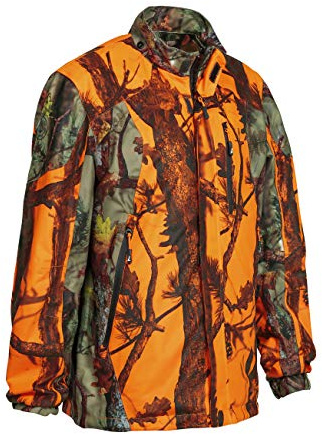 Percussion Tarn-Wendejacke Jagdjacke Drückjagdjacke Treibjagdjacke signalorange Camouflage Wendejacke Jagd Tarnjacke (XL)
