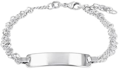 Amor Identarmband 925 Sterling Silber Unisex Damen Herren Armschmuck, 19 cm, Silber, Kommt in Schmuck Geschenk Box, 9557486