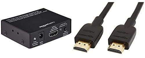 Amazon Basics Convertidor y Extractor de Audio de HDMI a HDMI + Audio (SPDIF + RCA estéreo) + Cable HDMI 2.0 de Alta Velocidad Ultra HD, Compatible con formatos 3D