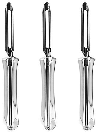 Lechay Vegetable Peeler, Stainless Steel Rotary Peeler for Potatoes Carrots Apples Pears (Set of 3) By
