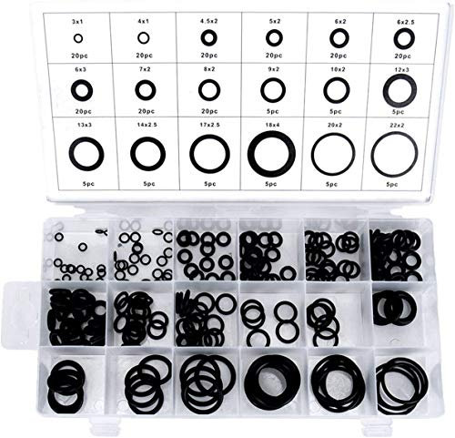 Set Dichtungsringe Gummi O-Ring Sortiment Kit Silikon-Dichtringe 225 Stk. 18 Größen Unterlegscheiben-Dichtungssortiment