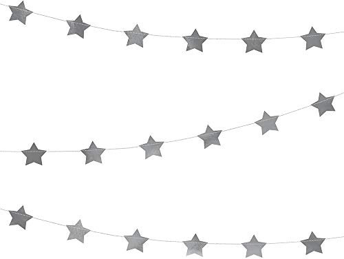 Girlande Sterne in Silber 3,6m Partyzubehör