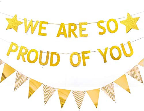 We are So Proud of You Banner Graduation Gold Glitzer Party Dekorationen / Grade Party Decor / Ruhestand Congratulations Grade Party Dekorationen