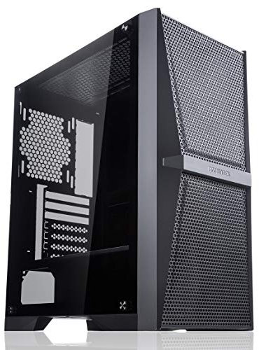 Raijintek Silenos MS, ATX PC Gehäuse mit Seitenteil aus Hartglas, PC Case mit Großflächiges Mesh an der Front, Gaming PC Tower, Tempered Glass Case, Wasserkühler Kompatibilität, Schwarz