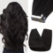 Silk-co Tape in Hair Extensions 12in 100% Real Remy Straight Human Hair Straight Invisible Glue Skin Weft 10 Pcs 20g #1B Natural Black