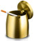 GothicBride Aschenbecher Edelstahl mit Deckel Schwerer Aschenbecher Sturm-Wind Rutschfestem Basis für Draußen und Innen Silber für Zigaretten-Reste und Asche in Garten Bar Büro (gold)