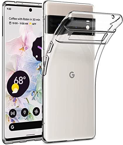 Google Pixel 6 Pro Case, Slim Thin Shockproof Flexible TPU Gel Rubber Soft Skin Silicone Protective Case Cover For Pixel 6 Pro (Clear)