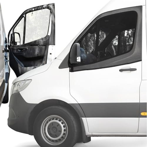 Living in a Bubble Magnetisches Insektenschutzgitter für Vordertüren (Paar) - Universelle Größe für Wohnmobile & Autos. Insektenschutzgitter Van-Leben Zubehör