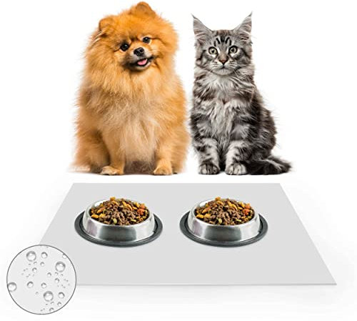 DecoHomeTextil Heimtextilmanufaktur Transparente Napfunterlage Futtermatte für Katze oder Hund Folie 2mm 50x 50 cm Bodenschutz Unterlage Einlage Made in Germany