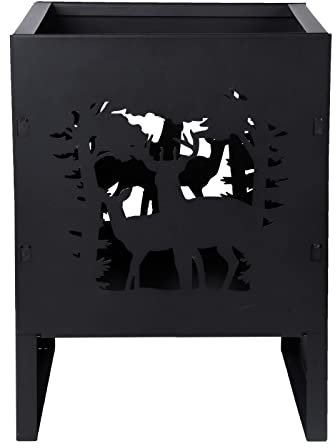 Akah Feuerkorb mit Hirschmotiv 30x30x40cm