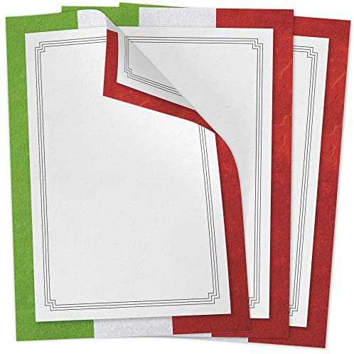 50 Blatt Briefpapier (A4) | Speisekarten | Italien Italiener Flagge | edles Design Gastro-Papier | beidseitig bedruckt | für Gastronomie Restaurant Menukarten