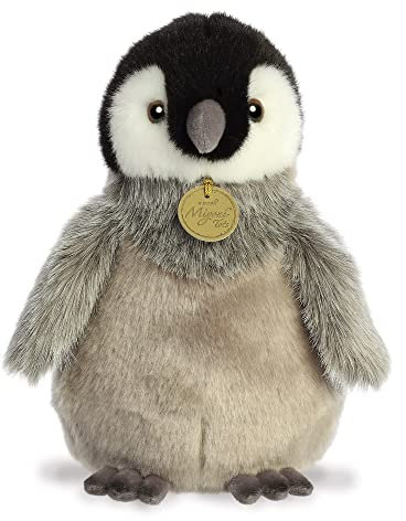 Aurora, 26470, MiYoni Baby Kaiserpinguin, 23cm,Eco-Friendly Plüschtier, Grau