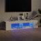Homiuse Mobile Porta TV con Luci LED per Soggiorno Moderno - Supporto TV Da Pavimento, Mobiletto Bianco Lucido 135x39x30 cm