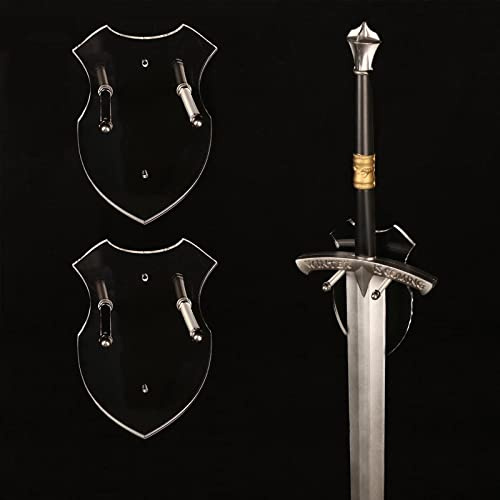 HHUXIUE Wall mounted sword rack sword stant axe holder wall mounted display rack single sword vertical wall mounted general sword rack，sword wall mount，sword stand (transparent 2 sets)