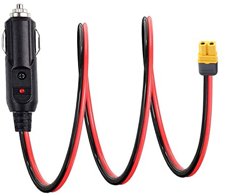 AJDPOI XT60 auf Auto Zigarettenanzünder Stecker Zigarettenanzünder XT60 Verlängerungskabel 12AWG XT60 Adapterkabel Kompatibel mit Solarpanel RV Tragbare Kraftstation Solargenerator (90 cm)