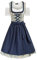 SCARLET DARKNESS 3 TLG inkl. Kleid, Bluse, Schürze für Bierfest Cosplay Dunkelblau und Blumendruck M