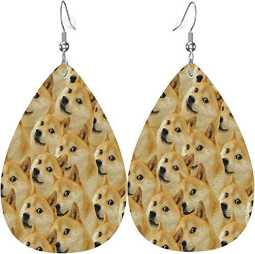Leichte Tropfenohrringe Mr Doge Meme Frauen und Mädchen Niedlich Schmuck Ohrringe Set, Einheitsgröße, Leder Polyvinylchlorid