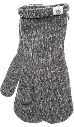 KNITAS Einlagige Strickhandschuhe aus Wolle für Baby Kleinkind Kinder I Winter Warme Gestrickte Handschuhe für Jungen und Mädchen 3-4 Jahre I Bequeme Weiche Fäustlinge in der Farbe Grau - Größe 4-5