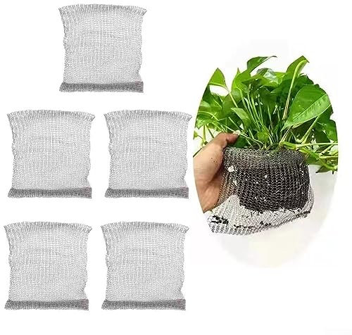 Gopher Proof Drahtkorb, 5 Stück Nagetiernetz Wurzelschutz Gopher Proof Pflanzenschutz Mesh Metallgitterbeutel zum Stoppen von Ratten Mäusen Eichhörnchen Vogel